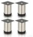 HITGROW SP. Z O.O. 4 stuks Pieds de meuble Pieds de meuble cylindriques réglables pour canapés Acier inoxydable (hauteur 100 mm)