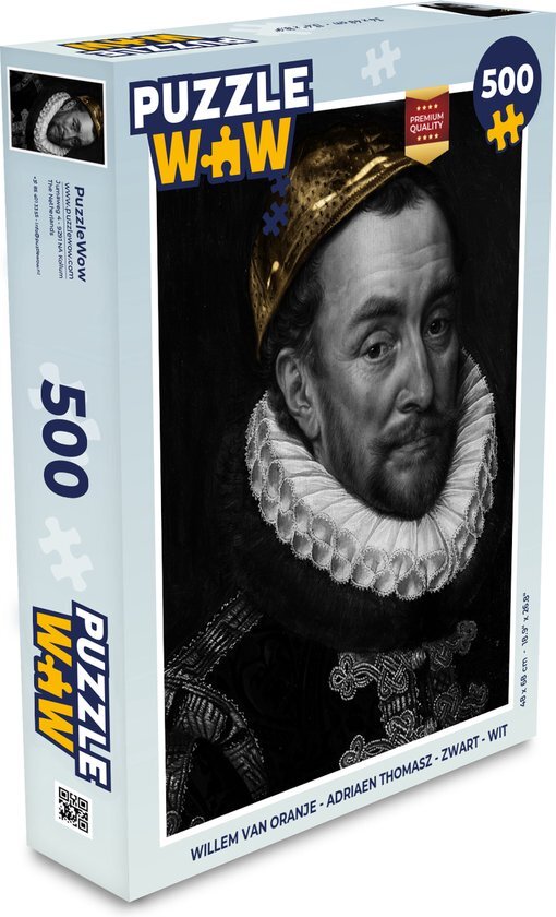 MuchoWow Puzzel Willem van Oranje - Adriaen Thomasz - Zwart - Wit - Legpuzzel - Puzzel 500 stukjes