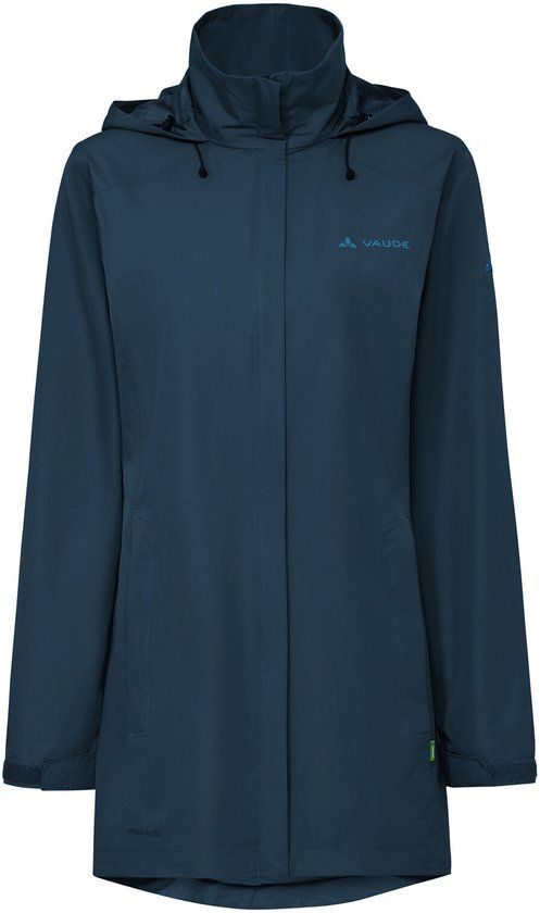 VAUDE Escape Parka Dames Outdoorjas Waterdicht Winddicht Hardshell Capuchon Dark Sea Uni Maat 44