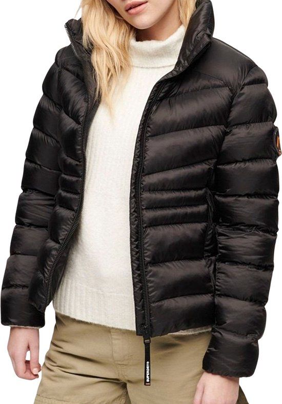 Superdry Fuji Quilt Padded Winterjas Dames - Maat M (38) - Zwart