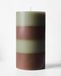 HEMA Bougie Pilier ⌀7x13cm Rayures Marron-vert (vert)