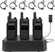 Retevis B63S talkies-walkies, ultra-mince (15 mm), écran LCD, chargeur 6 voies, set de 6 talkies-walkies pour hôtels et vente au détail (6 pièces, noir)