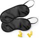 Merkloos / Sans marque Makito Western Europe (mkto) 2x slaapmasker met oordoppen - zwart - verduisterend travel masker - kinderen en volwassenen