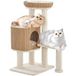 Yaheetech Poste pour chat avec maison en rotin - 49 x 41 x 91 cm