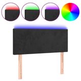 VidaXL Hoofdbord LED 90x5x78/88 cm Fluweel Zwart