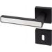 Reivilo Poignée de porte d'intérieur premium noir mat chêne blanc à clé
