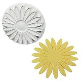 PME SD617 reliëfuitsteker met geaderde zonnebloem/margriete/gerbera, 20 bloemblaadjes, kunststof, wit, 5 x 5 x 5 cm