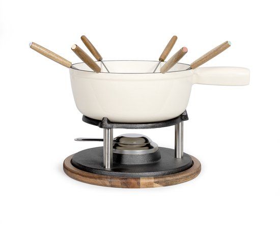 MEN426C Livoo MEN426C Fondueset met 6 vorken, crèmekleurig