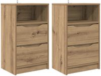 vidaXL Nachtkastjes 2 stuks Artisanaal eiken 40 x 30 x 67 cm