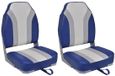 vidaXL - Sièges de bateau - Pliable - 2 pièces - Dossier haut - Gris