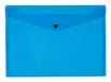 Q-CONNECT Map met Drukknop, PP, A4, Transparant Blauw