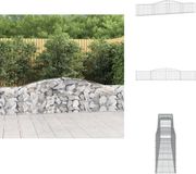 vidaXL Schanskorf - gewelfd - 400x30x60/80 cm - gegalvaniseerd ijzer