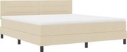 vidaXL Boxspringbed met LED-stripverlichting, Crème, 180 x 200 cm