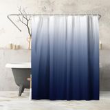 Americanflat 180x200 Douchegordijn - Waterbestendig Lang Douchegordijn met Duurzame Metalen Oogringen en 12 Haken - 100% Polyester - Multi Badkamer Gordijnen - Blauw Ombre