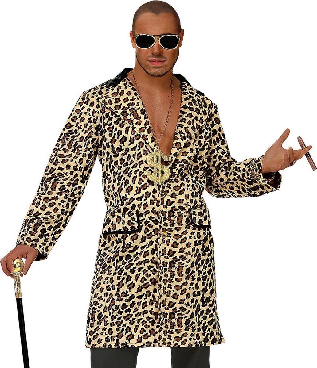Widmann Pooier Kostuum | Pimp Hustler Mister Cool Jas Man | Medium / Large | Carnaval kostuum