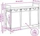 vidaXL Wasmand 3 vakken met plank zwart eikenkleurig