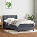 vidaXL Boxspring met matras fluweel donkergrijs 80 x 220 cm