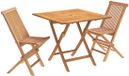 vidaXL Bistroset 3-delig opvouwbaar voor tuin Naturel