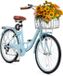 VEVOR Cruiser Bike Beach Bike met Mand 61cm Banden 7 Versnellingen Verstelbaar, Lichtblauw