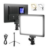 NEEWER BASICS videolamp met LED-paneel, 9 inch (22,8 cm) met tafelstatief | 3200K-5600K dimbaar, zacht knoplicht voor camera, CRI95 + 800 lux, 4000 mAh, oplaadbare batterij