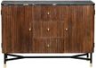 Giga Meubel Dressoir Brun avec Marbre - Bois de manguier - 3 Tiroirs - 2 Portes - Japandi