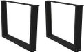 Pieds de table basse 2 pièces forme en V 70x(42-43,3) cm acier noir