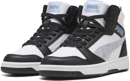 PUMA Puma Rebound V6 Mid Space Belle Jr Meisjes Sneakers - PUMA Black-Lilac Crush-PUMA White