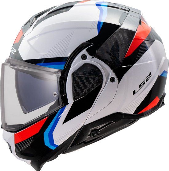LS2 FF910 Advant II Triple Wit Blauw Rood Systeemhelm - Maat S