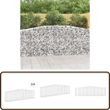 vidaXL Gabionen met boogvorm, 20 stuks, 400x50x100/120 cm, verzinkt staal