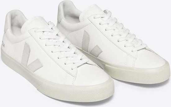 VEJA Campo Chromefree Leather Sneakers - Women - White/Beige - Size EU 39