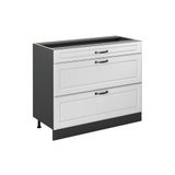 Vicco Keukenonderkast R-Line, Wit landelijk/Antraciet, 100 cm zonder werkblad