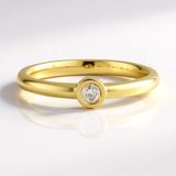 Cavill - Zilveren ring met 0,09 ct I2 bruine diamant - 925 sterling zilver verguld