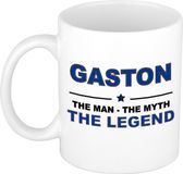 Bellatio Decorations naam cadeau mok - Gaston - man myth legend - koffiemok - 300 ml - collega - vaderdag