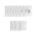 Set Zenitech Set van 7 stopcontacten + 3 wissel- wit