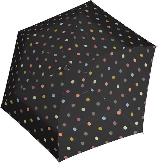 Reisenthel Umbrella Pocket Mini Opvouwbare Mini Paraplu - ø 97 cm - Dots Zwart