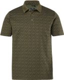 Men Plus Heren Poloshirt Korte Mouw Jersey All-over Print tot 8XL - Donkerolijf - Maat 7XL