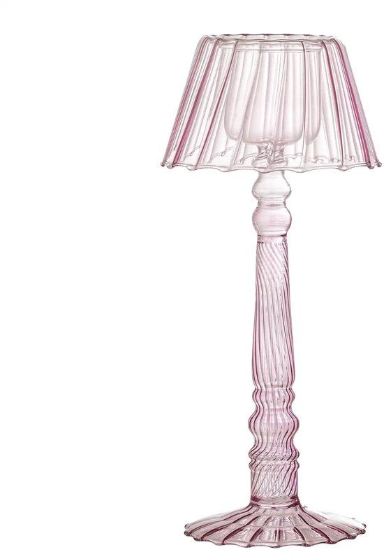 Bloomingville Waxinelichthouder glas rose Cisco 23cm
