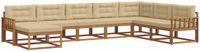vidaXL Acacia Hout Buiten Bank Set 8-Persoons Natuurlijk en Beige Hoek Loungeset
