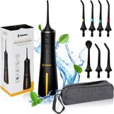 Bolusso Waterflosser - Inclusief 7 Opzetstukken - Reistas - E-book - Volledig instelbaar - Monddouche - Tongreiniger - Mondverzorging - Tandplak Verwijderaar - Beugel Schoonmaken - Tandsteenverwijderaar - Flosapparaat - NIEUW model
