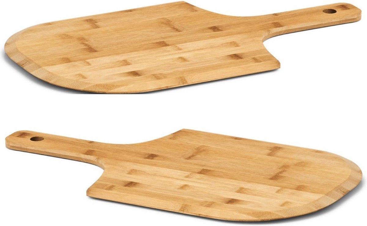 ZELLER 4x Houten pizza snijplanken/borden met handvaten 53 cm