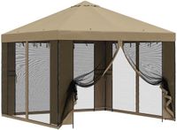 vidaXL Tuin Gazebo met Zijwanden 3 x 3 m Beige Polyester en Staal