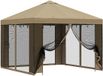 vidaXL Tuin Gazebo met Zijwanden 3 x 3 m Beige Polyester en Staal