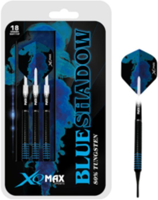 XQMAX Blue Shadow 80% Tungsten Steeltip Dartpijlen - 25 gram - Blauw