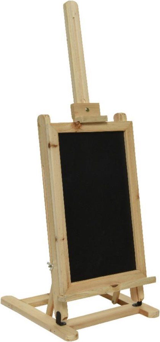 Decoris Krijtbord/memobord schildersezel van hout 31 x 29 x 85 cm