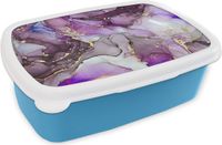MuchoWow Broodtrommel - Blauw - 18x12x6 cm - BPA-vrij - Luchtdicht - Kunststof