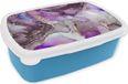 MuchoWow Broodtrommel - Blauw - 18x12x6 cm - BPA-vrij - Luchtdicht - Kunststof