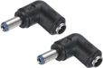 SURIGHT DC-stekkeradapter - Set van 2 - DC hoekstekker 5,5 x 2,1 mm bus naar 5,5 x 2,1 mm - Universele voeding - Holle stekker