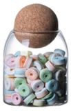 Ensemble de 4 bocaux alimentaires en verre avec bouchon en bois