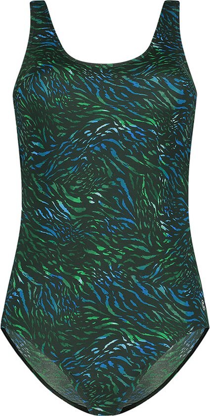 ten Cate dames badpak soft cup zebra print groen - 42