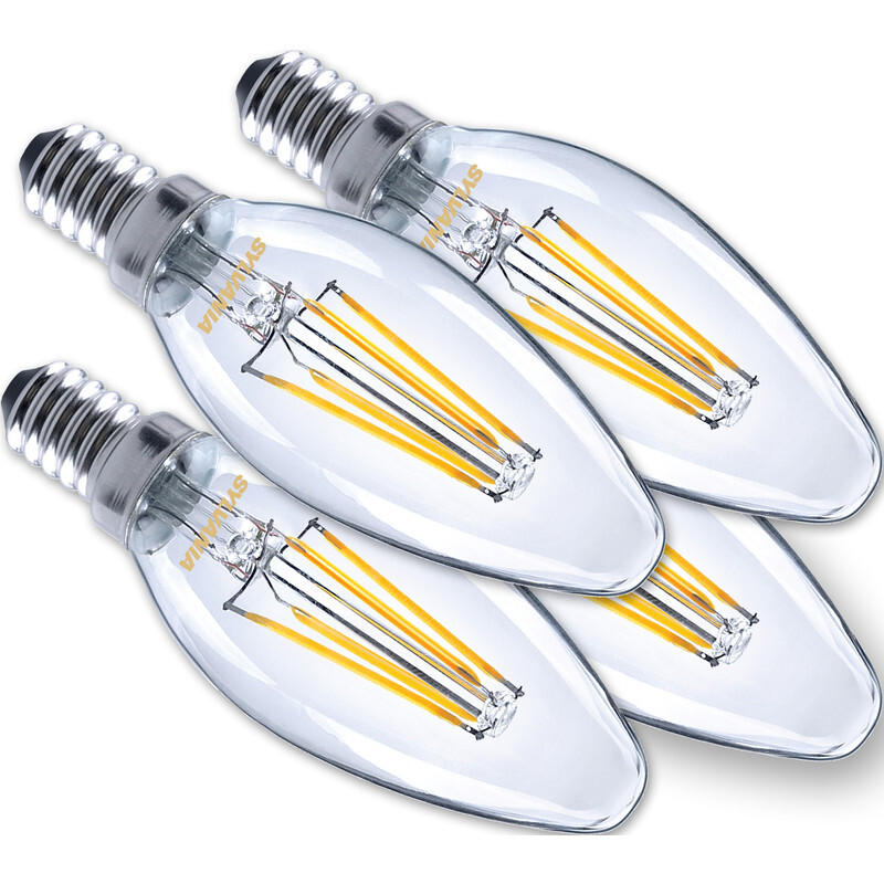 Sylvania ToLEDo LED lamp filament kaars E14 4 5W 470lm 2700K 4 Stuks